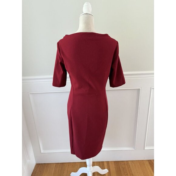 Marella by Max Mara Red Ponte Sheath Dress Size 8 Made In Italy - Picture 4 of 6